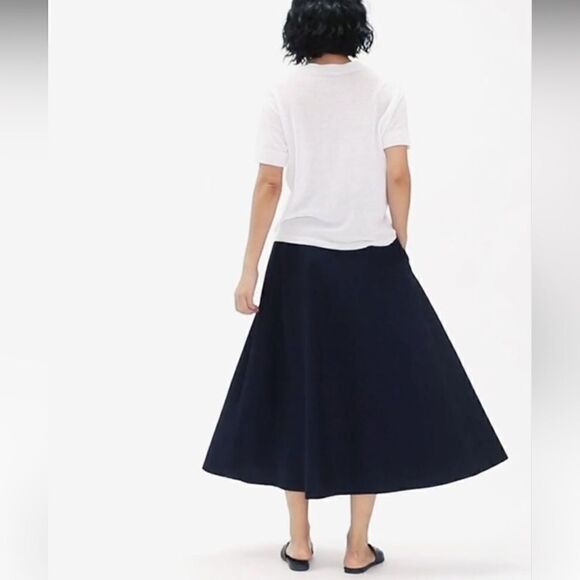 Eileen Fisher Organic Cotton Stretch Poplin Skirt - Picture 2 of 7